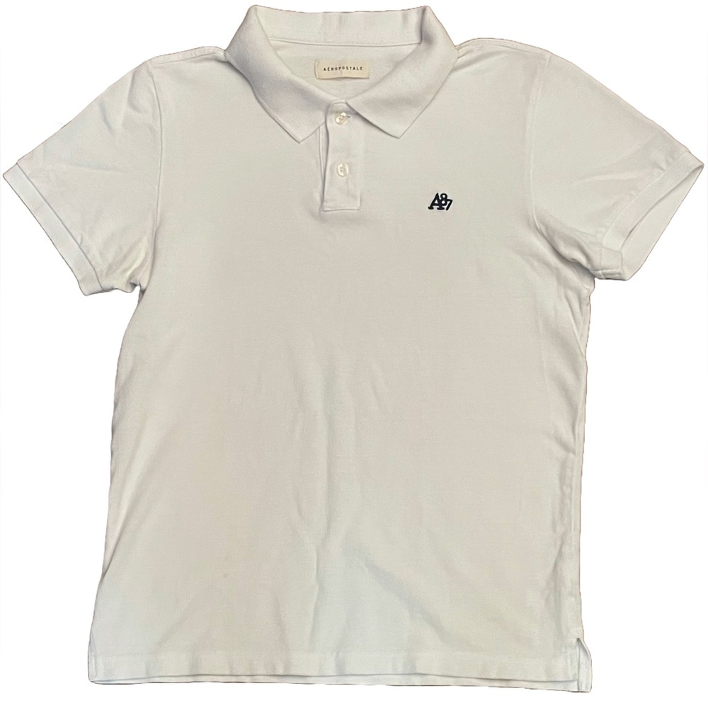 Aeropostale White Polo Classic Short Sleeve Medium